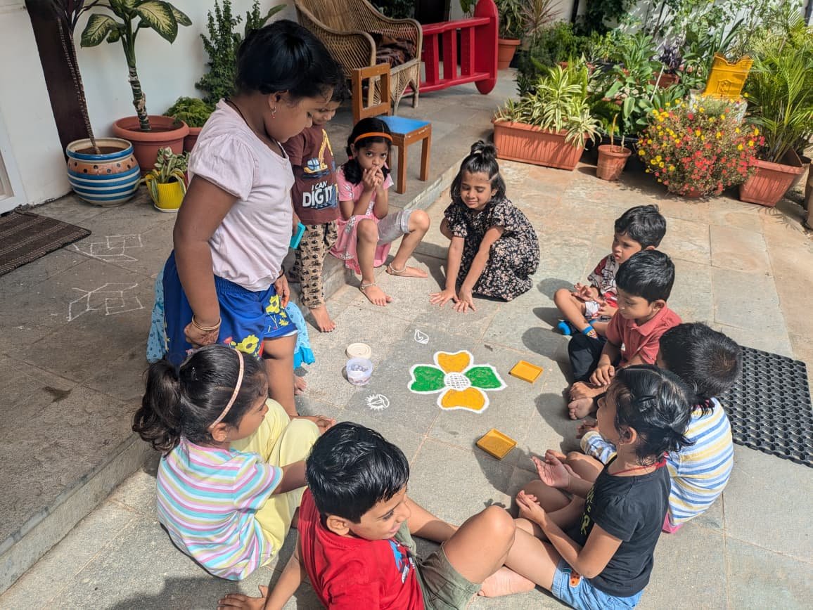 Teacher with children